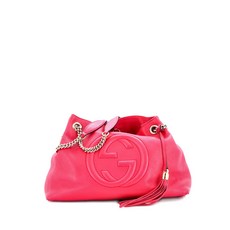 구찌 중고 소호 체인 스트랩 레더 미디엄 숄더 백