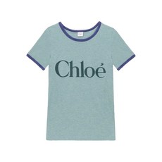 끌로에 로고 프린트 라운드 넥 티셔츠