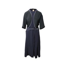 마르니 중고 콘트라스트 스티치 패널 미디 드레스