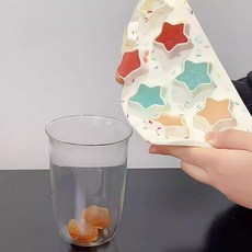 食品級矽膠星星造型冰塊模具 按壓式製冰盒 易脫模, 1個, 星星冰塊模具-2個