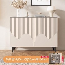 岩板簡約現代大容量玄關櫃 80x35x100cm, 普通台面【80*35*100】黑腿