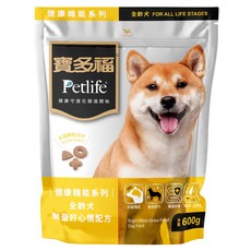 Petlife 寶多福 健康機能系列 全齡犬 無憂好心情配方, 雞肉, 600g, 1包