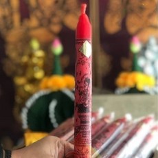 泰國龍婆本廟 蠟燭, 1個, 招財女神成願紅蠟燭