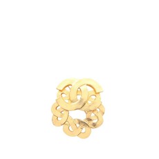 샤넬 중고 1997 CC 골드 도금 트위스트 코스튬 브로치