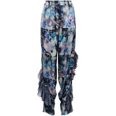 콜리나스트라다 러플 그래픽 프린트 팬츠