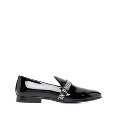 필립플레인 로고 장식 페이턴트 슬립온