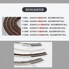 門窗毛條門縫密封條 推拉窗戶邊框防風隔音貼, 1個, 加厚加密:密封毛條 1米 門窗通用,優選材質:寬7MM*毛長6MM 防塵隔音
