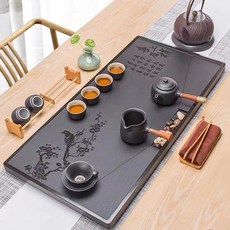 烏金石茶盤 儲水茶託盤 泡茶瀝水盤 功夫茶具 幹泡臺 簡約茶海, 1個, 喜上眉梢,70*40*3cm
