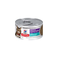 Hill's SCIENCE DIET 敏感胃腸與皮膚 成貓 完整均衡營養主食罐, 82g, 6個, 鮪魚佐蔬菜