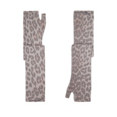 가니 레오파드 프린트 핑거리스 장갑