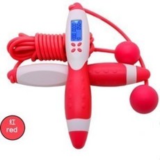 兩用跳繩實用跳繩 電子跳繩 人性化即時顯示藍光顯示清晰數顯 有效運動 訓練跳繩 減脂健身, 紅色-646, 1個