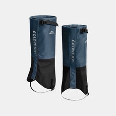GOLOVEJOY 最新升級款 戶外防風防水腳套 輕量登山綁腿 徒步防寒雪套 防沙防蟲腿套, 藍色,L