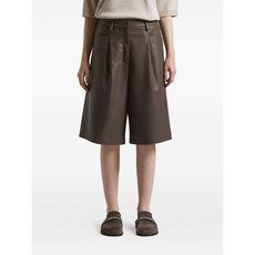 페세리코 레더 플리츠 쇼츠
