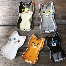 Ecoute! minette 陶瓷貓咪醬油碟 味碟 醬料碟 小碟子, 1個, 5款各1