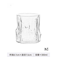 【N.SPACE】耐熱玻璃 咖啡專用玻璃杯 抗溫差 防爆裂, 1個, 樹紋咖啡玻璃杯, 透明