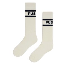 퓨잘프 스트라이프 디테일 로고 자카드 양말
