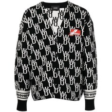 웰던 V넥 모노그램 가디건