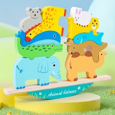 CPC 木製動物平衡疊疊樂積木 兒童益智早教玩具, 1個