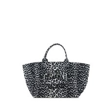가니 레오파드 시퀸 XXL 아플리케 토트 백