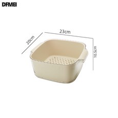 DFMEI 廚房大號多功能瀝水籃家用加厚雙層塑料洗菜籃特大號洗菜盆瀝水籃, 1個, 如圖