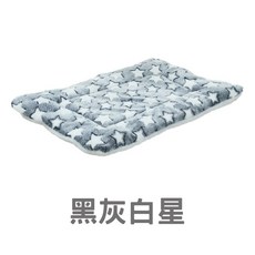 寵物法蘭絨毛毯墊, 黑灰白星, 1個