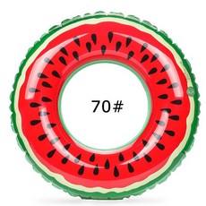 BO雜貨 環保PVC西瓜造型 兒童大人男女充氣游泳圈 夏季戲水, 充氣後外徑70cm, 1個