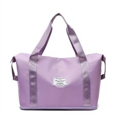 大容量可擴充手提行李袋 乾濕分離旅行袋 運動健身登機包, 紫色, 1個