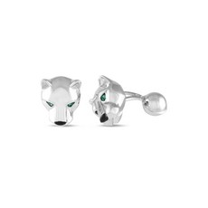 까르띠에 중고 팬서 18K 화이트 골드 에메랄드 오닉스 커프 링크스