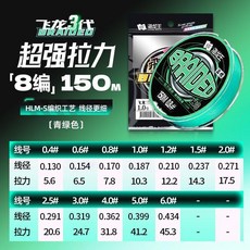 漁龍王 飛龍3代 8編PE線 超強拉力 100米, 1個, 飛龍3代8編pe線-青綠色150米,1.2號, 青綠色