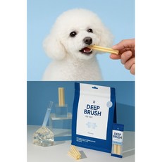 【CHOGONG 朝貢】DEEP BRUSH犬用潔牙骨 狗狗零食 寵物點心 口腔護理, 1個, 1包(14根), 10g, 山羊奶味