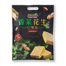 Mincher 三星蔥香菜花生三明治脆麵 點心餅乾, 1個, 香菜花生三明治208g, 208g