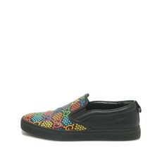 구찌 중고 로고 모티프 레더 슬립온 스니커즈