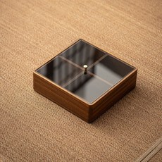 胡桃木多層乾果收納盒家用糖果瓜子零食盤, 1個, 胡桃木單層果盤