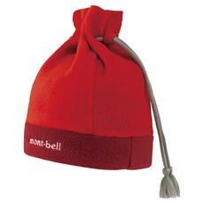 mont-bell STRETCH CLIMAPLUS200 火山保暖帽 輕巧保暖 登山健行適用, 日出紅