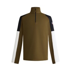 퓨잘프 컬러 블록 하프 지퍼 티셔츠