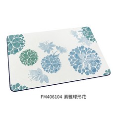 軟式珪藻土地墊 素雅球形花 60x40x0.5cm 快速吸水防滑腳踏墊 台灣製造, 1個