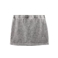 알렉산더왕 엠보스드 로고 미니 스커트