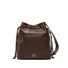 핀코 드로스트링 레더 버킷 백