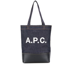 A.P.C. 로고 프린트 데님 토트 백