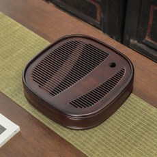 木質茶盤 儲水式茶托 現代簡約茶具託盤 茶盤茶具託盤傢用竹製儲水式幹泡茶盤 小型輕奢現代簡約小茶臺, 憶果儲水盤-小號, 1個