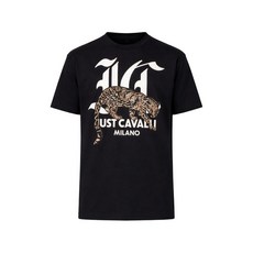 저스트까발리 그래픽 프린트 티셔츠