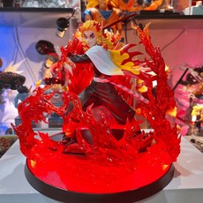 鬼滅之刃 煉獄杏壽郎 炎柱 vibration stars 公仔 燈座發光 正版公仔 炎柱公仔 意象化, 1個, 燈座發光(煉獄火紅),含公仔(正版附盒