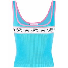 키아라페라그니 아이 모티프 니트 민소매 탑