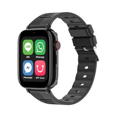 beibitu 智慧手錶 支援LINE/Whatsapp/Messenger 多功能健康監測, 黑色, 2.02吋, GPS + 藍牙