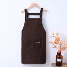 防水圍裙 工作服 藍色 棉質帆布, 咖色 - 棉質帆布, 1套
