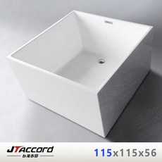 JTAccord 台灣吉田 1649 正方形無接縫壓克力獨立浴缸, 1個