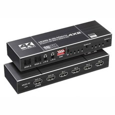 HDMI 2.0b Matrix 4x2 切換器 支援 4K 60Hz 3D 音頻 4進4出, 1個