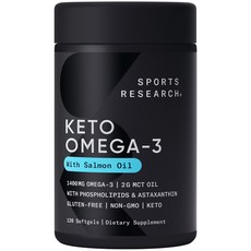 SPORTS RESEARCH Keto Omega-3 魚油軟膠囊 1400mg, 1罐, 120顆