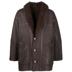 안젤로 빈티지 컬트 중고 1980's 시어링 라이닝 가죽 코트