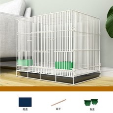 鳥籠子傢用虎皮鸚鵡八哥玄鳳牡丹籠子超大號室內養殖繁殖鳥籠特價, 1個, 白色,加密款60*40*50cm基礎套餐